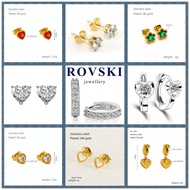 ROVSKI Raya Fashion Subang Silver 925 Original Korean Ready Stock Jewelry Pierced Stainless 50 Style