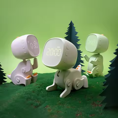 Usb Charging Alarm Clock Dinosaur Intelligent Alarm Clock Student Eye Protection Alarm Clock Cartoon