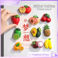 3D Cute Fruit Fridge Magnet Sticker Resin Simulation Apple Strawberry Cherry Banana Aesthetic Fridge