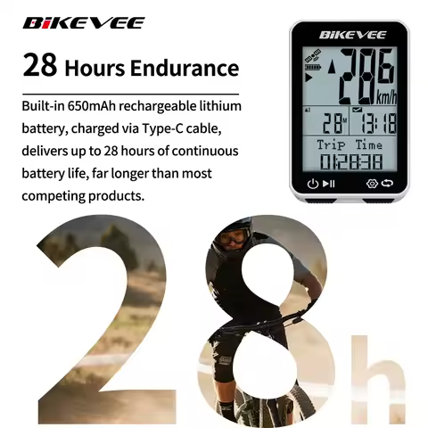 2.4" GPS Bike Computer Wireless with Auto Start/Stop/Backlight Waterproof Bicycle Odometer MPH KM/H 