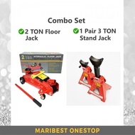 COMBO 2 TON FLOOR JACK AND 3 TON JACK STAND (Carton Box) #