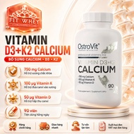 OstroVit Vitamin D3 + K2 + Calcium 90 Tablets – Supports Bones, Increases Calcium Absorption, Supple