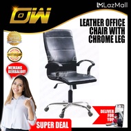 Leather Office Chair With Chrome Leg - H1230MM X W520MM X D500MM