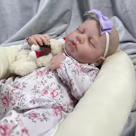 MRB 50CM Finished LouLou Reborn Dolls Lifelike Silicone Vinyl Newborn 3D Skin Visible Veins DIY Toys