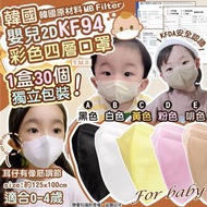 *韓國🇰🇷 嬰兒2D KF94彩色四層口罩 (1盒30個,5色可選)*