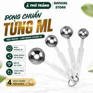 Stainless steel measuring spoon/spoon set of 4 (15ml / 5ml / 2.5ml / 1.25ml)