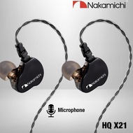 Original Nakamichi HQ X21 Dual Dynamic Driver In Ear Monitor Cable Earphone Mic