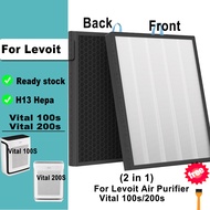 Replacement H13 Hepa Activated Carbon Filter for Levoit Air Purifier Vital 100s/200s