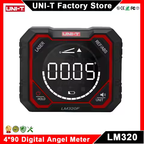 UNI-T LM320 Inclinometer Digital Angle Meter 4*90° with Relative Absolute Angle Measurement % MM/M I