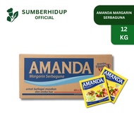 Amanda Multipurpose Margarine Sachet 200 Gr 1 Box Contains 60 Pcs - Kitchen Butter Carton Wholesale 