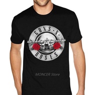 Lovely Silver Guns N Roses Tour Tees Shirt Men Custom Printing Short Sleeves Cotton Crew Neck Shirt