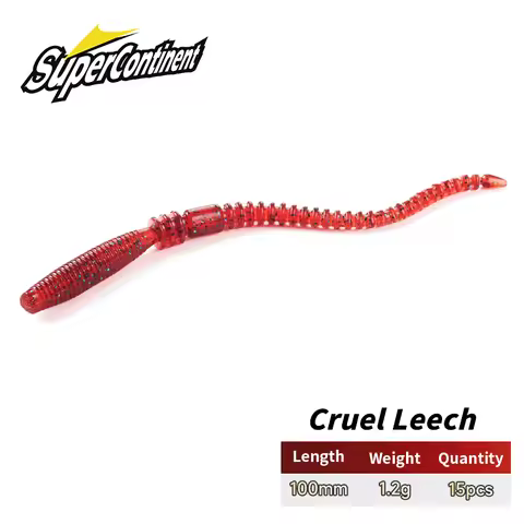 SUPERCONTINENT Cruel Leech soft fishing lure 100mm/1.2g LURKER UV Worms Bait Soft Silicone Fishing L