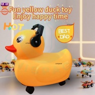 Cute Duck Kiddie Toon Ride On Car Kids Toys With Music For Toddler 4 Wheels Baby Toy Car Swing Car