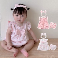 2024 Summer Thin Style Baby Girl Western Style Dress Suit 3-6 Months Girl Princess Dress 1 Year Old 