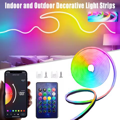 Flexible LED Strip Lights, App/Remote Controlled RGB Color-Changing Neon Strip Lights , IP67 Waterpr
