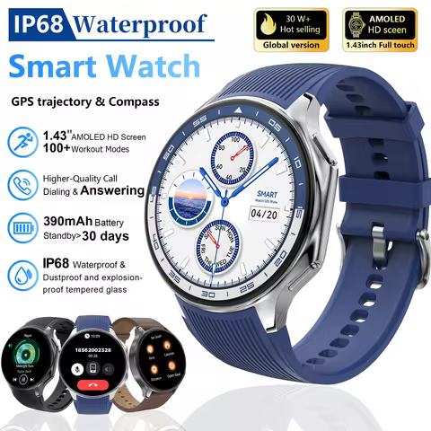 2025 new watch X DT series smart watch men's AMOLED screen heart rate health monitoring compass Blue