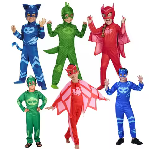 ❤2026❤ Catboy Gekko Owlette Boys Girls Boy Anime Hero Costume with Mask Cosplay Clothe Suit Child Ha