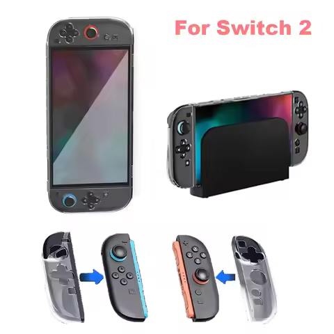 Clear Case Cover for Nintendo Switch 2 Joycon Game Console PC+TPU Crystal Anti-Scratch Split Shell P