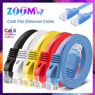 CAT6 0.5M/1.5M/3M/5M FLAT WITH CABLE CLIPS, NETWORK CABLE CAT6 FLAT INTERNET CABLE - BLUE