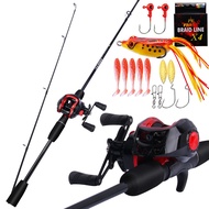 FRRTC Fishing Full Set 165cm 180cm Casting Fishing Rod M Power 7.2:1 Gear Ratio Casting Fishing Reel