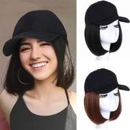 Cap Hat Wig, Short Straight Hair Bobo Head, Wig Hat Integrated Inner Buckle Collarbone Hair