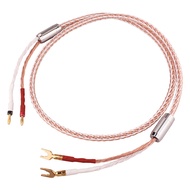 HIFI 1PCS 7N OCC 8TC Speaker Cable High-end Speaker Wire For Gold-plated Hi-fi Y Plug Banana plug Sp