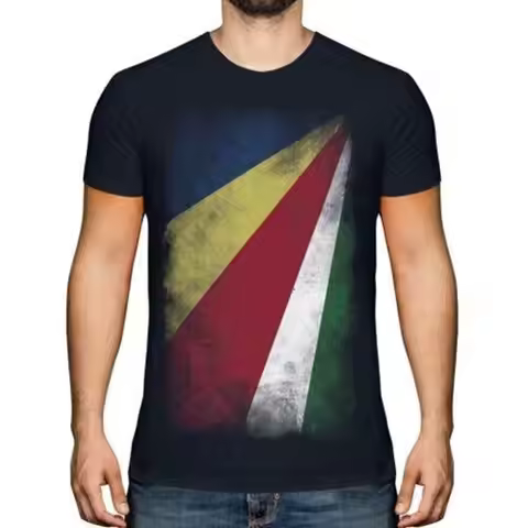 SEYCHELLES FADED FLAG MENS T-SHIRT TEE TOP SESEL SEYCHELLOIS GIFT SHIRT