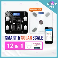 PREMIUM+ [ 12in1 ] Smart Phone Connect Digital Body Fat Weighing Scale Solar Powered Penimbang Berat