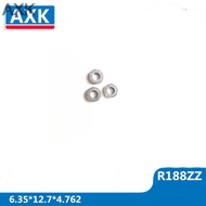 AXK R188 Zz R1882z Hingh Quality Abec-3 10pcs R188zz(6.35*12.7*4.762) Miniature Ball Radial Bearing