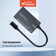 Fonken 61 USB2.0/Type-C,CF M2 MS XD SD TF,,。  Fonken 6 dalam 1 Pembaca Kad USB2.0/Type-C Pelbagai Fu