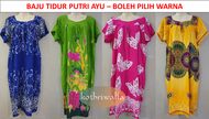 [M/L] Baju Tidur Batik Indonesia PUTRI AYU Cotton Good Quality MURAH / Women Maxi Night Dress