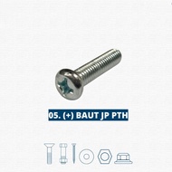 (100 pcs) JP M6 Pan Head Screwdriver Screw Bolts Plus Thread Pitch 1.00 White - handle bolt clip bol