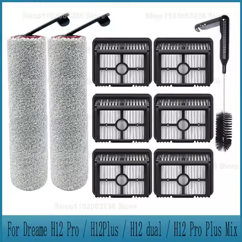 For Dreame H12 Pro / H12Plus / H12 Dual Soft Brush Spare Parts Wet Dry Vacuum Cleaner Roller Hepa Fi