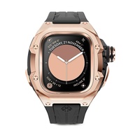 【Golden Concept】 Apple Watch 49mm 錶殼 玫瑰金錶框 黑色橡膠錶帶 RSTIII49-BK-RG