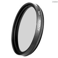 Andoer 49mm Digital Slim CPL Circular Polarizer Polarizing Glass Filter for Canon Nikon Sony DSLR Ca