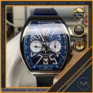 ⚜️SWISS WATCH⚜️FM VANGUARD YACHT1NG V45 CHRONOGRAPH 44MM BLUE DIAL - MYSTIC LUXURY MEN WATCH AUTOMATIC JAM LUXURY