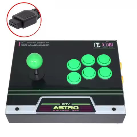 Arcade Console with Joystick RAC-J600S-MD 6 Buttons 9Pin Arcade Joystick Controller Artwork Panel fo