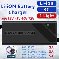 【Li-ion Battery Charger】24V 36V 48V 60V 72V 2A 3A 5A Electric Bike Bicycle Charger Scooters Ebike Wi