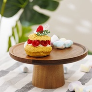 Islandoffer島嶼製作 相思木高腳蛋糕水果托盤 實木家居托盤