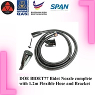 DOE Basic Bidet77 Hand Bidet cw Nozzle Head, Standard Steel Hose & Bracket / Bidet Tangan