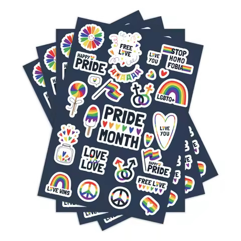4pc/pack LGBTQ Pride Stickers Gay Pride Rainbow Waterproof Sticker for Cup Car Present Party Home De
