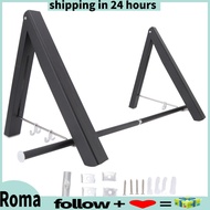 Romanticshop Retractable Clothes Rack Black Foldable Design Aluminium Wall Mounted HG