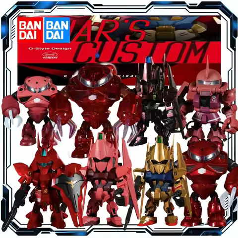 Bandai QMSV Mini Char’s Custom Gundam Set 8 Styles 10cm Zaku II Z’Gok Hyaku Shiki Sazabi Collectible