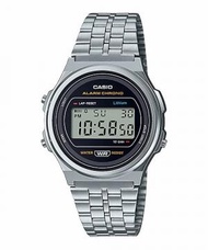 Casio - Casio 圓形銀色復古跳字錶 A171WE-1A