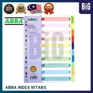 ABBA INDEX DIVIDER 5 10 COLOR TABS | A-Z COLOR INDEX | FILE PAPER DIVIDER