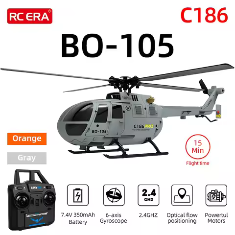 RC ERA BO-105 Helicopter 1:48 4CH 15min Flight C186 RC Aircraft