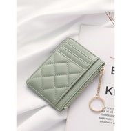 dompet perempuan cute dompet perempuan kecil Diamond Soft Short Wallet Zipper Mini Lambskin