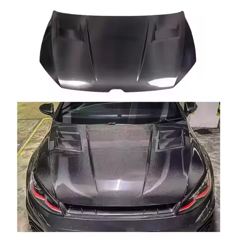 Genuine Wet Real Carbon Fiber Lightweight Engine Hood Exterior Mod Accessories Fit MK7 MK7.5 GTI R 2