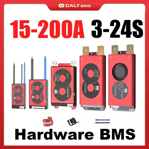 Daly Hardware BMS 12V-72V 15A 20A 40A 60A 100A 150A 200A Li-ion LiFePo4 3S 4S 6S 7S 8S 12S 13S 14S 1