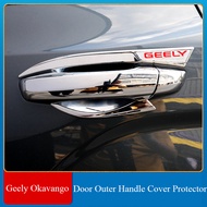 Geely Okavango 2020-2022 Door Outer Handle Cover Protector Chrome Carbon Door Bowl Cover Car Auto Acccessories
